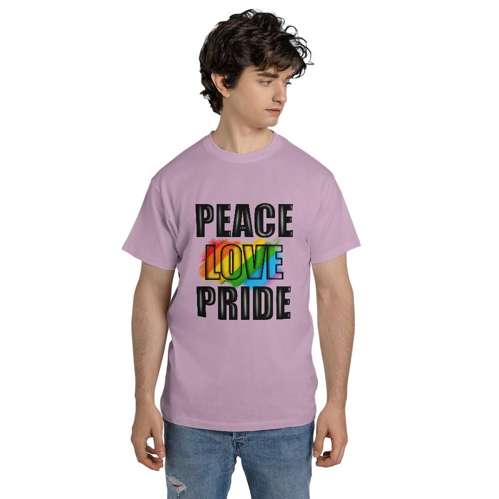 Peace Love Pride Unisex Jersey Short Sleeve Tee (Made in US)