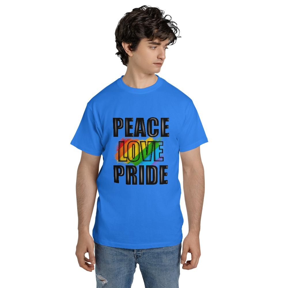 Peace Love Pride Unisex Jersey Short Sleeve Tee (Made in US)