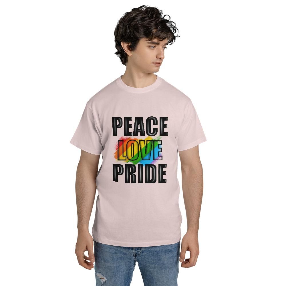 Peace Love Pride Unisex Jersey Short Sleeve Tee (Made in US)