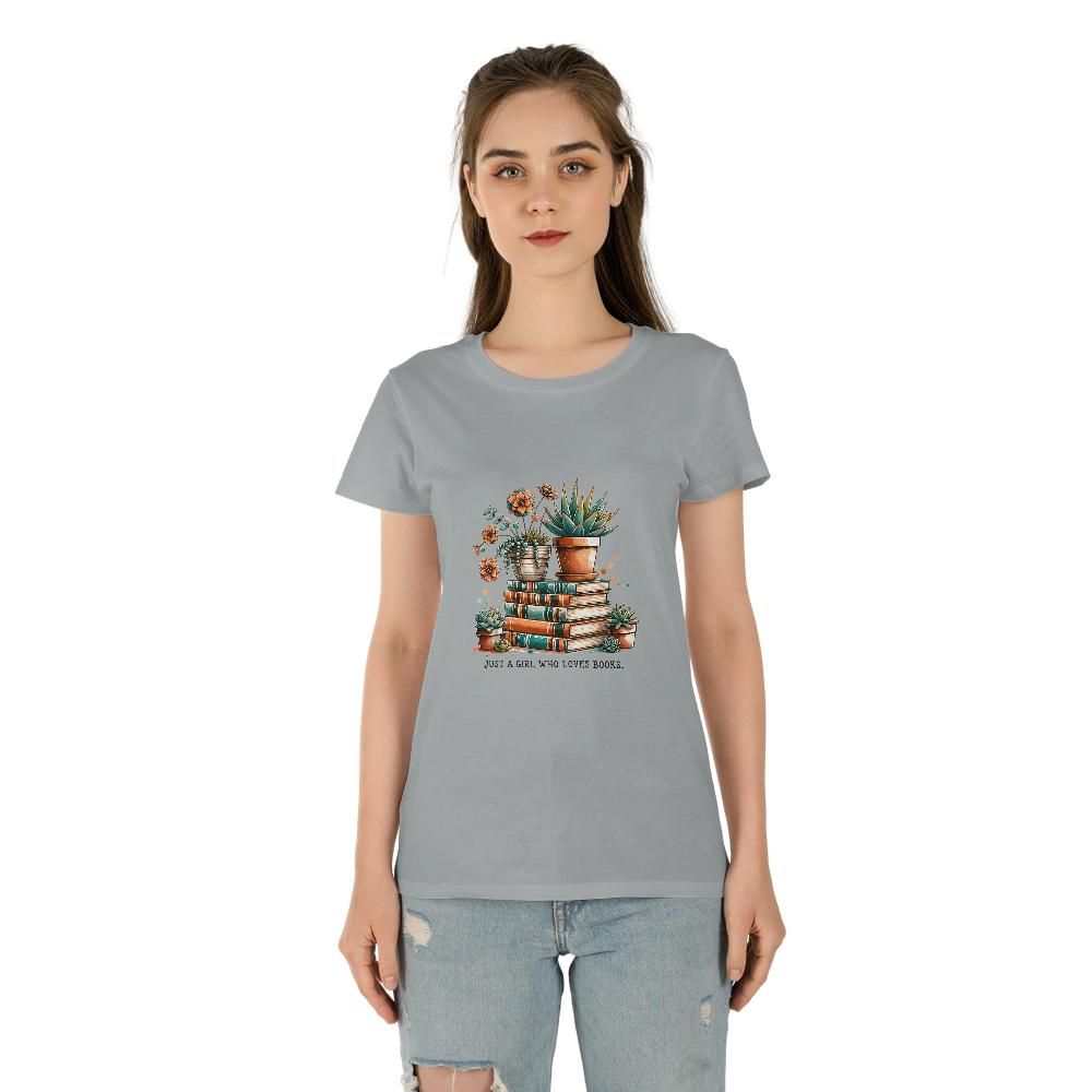 Just A Girl Who Loves Books Women's Tee (Made in US)