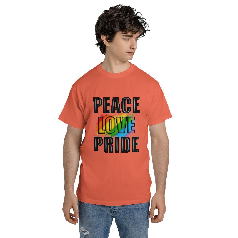 Peace Love Pride Unisex Jersey Short Sleeve Tee (Made in US)