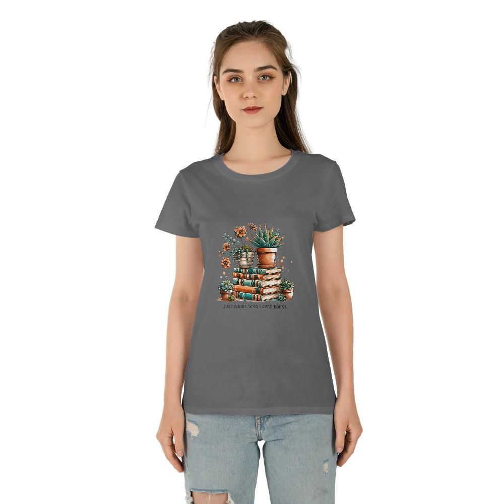 Just A Girl Who Loves Books Women's Tee (Made in US)