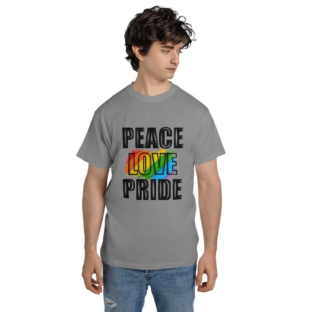 Peace Love Pride Unisex Jersey Short Sleeve Tee (Made in US)