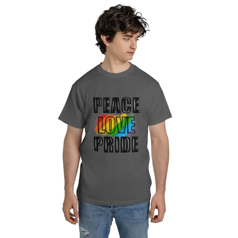 Peace Love Pride Unisex Jersey Short Sleeve Tee (Made in US)