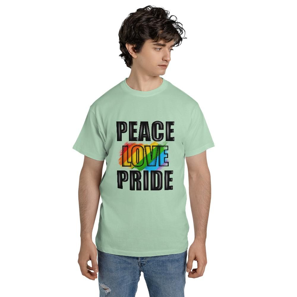 Peace Love Pride Unisex Jersey Short Sleeve Tee (Made in US)